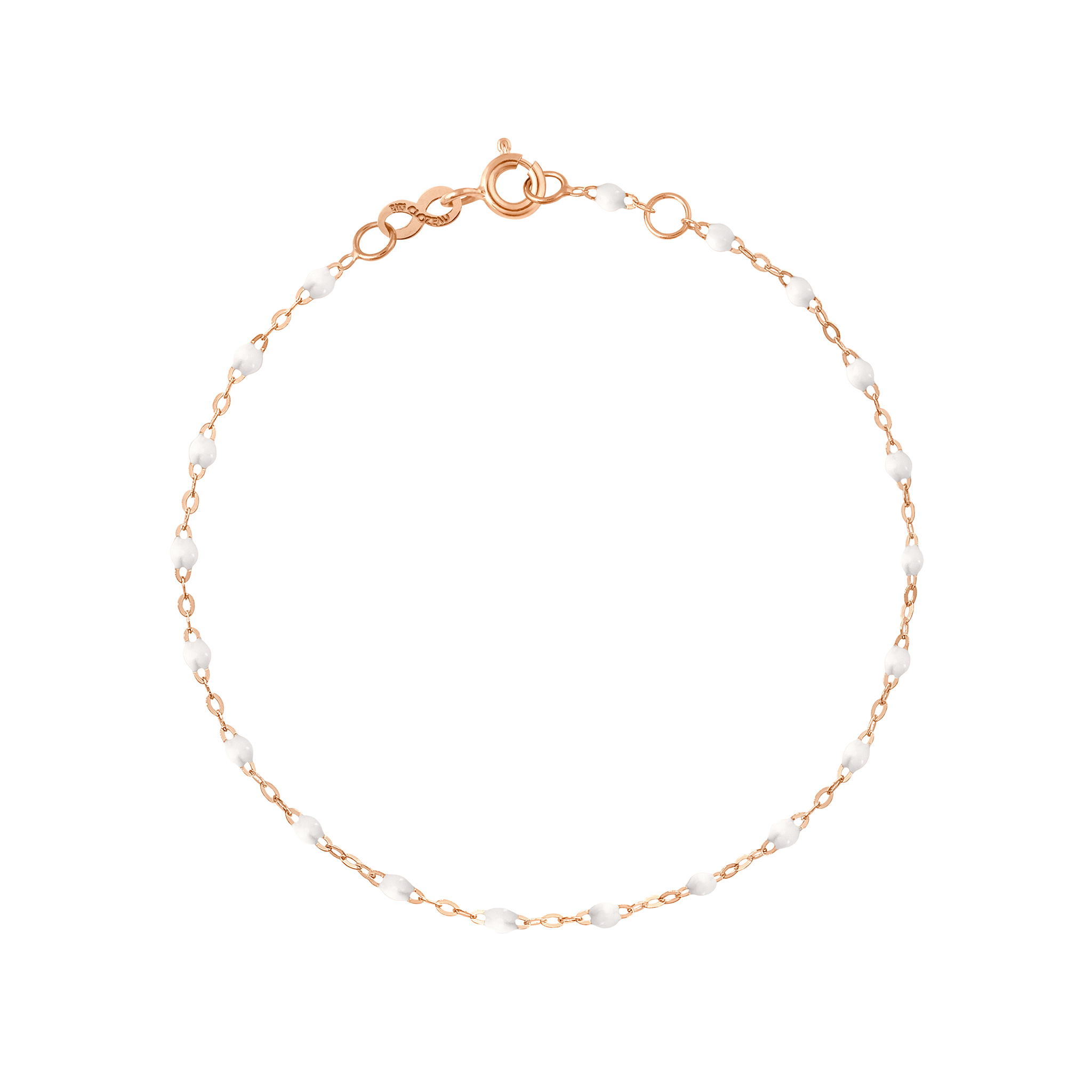 bracelet blanc classique gigi, or rose, 15 cm