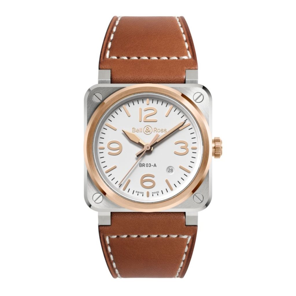 montre br 03 white steel & gold
