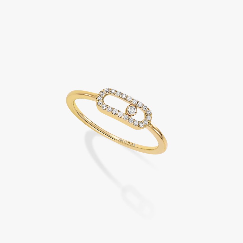 bague move uno pavée, or jaune, t 52