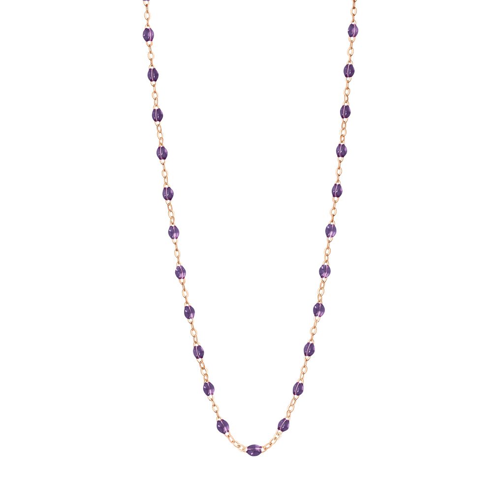 collier violet classique gigi, or rose, 42 cm