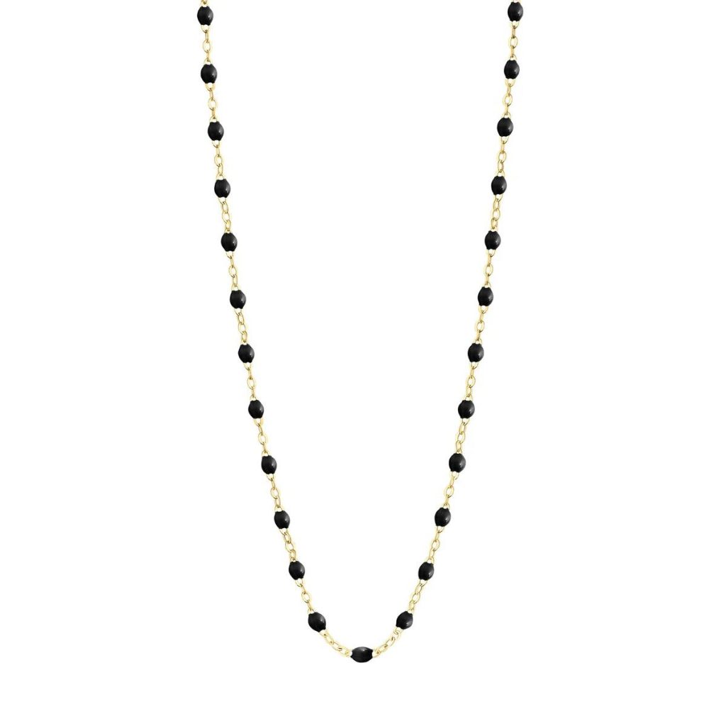 collier noir classique gigi, or jaune, 42 cm