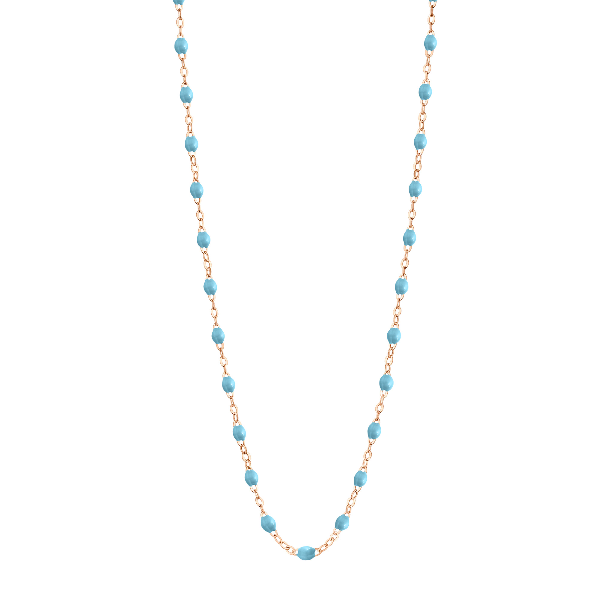 collier turquoise classique gigi, or rose, 42 cm