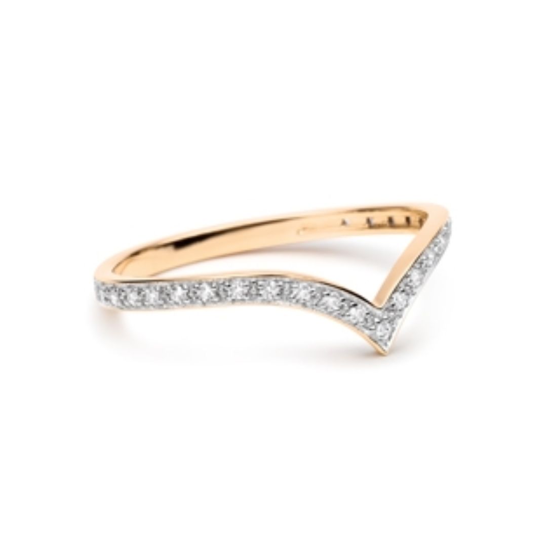 bague wise large diamants, or rose, t 56