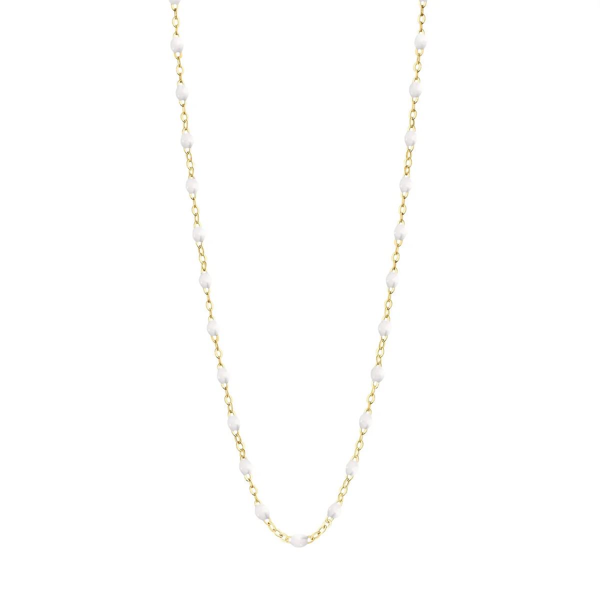 collier blanc classique gigi, or jaune, 42 cm