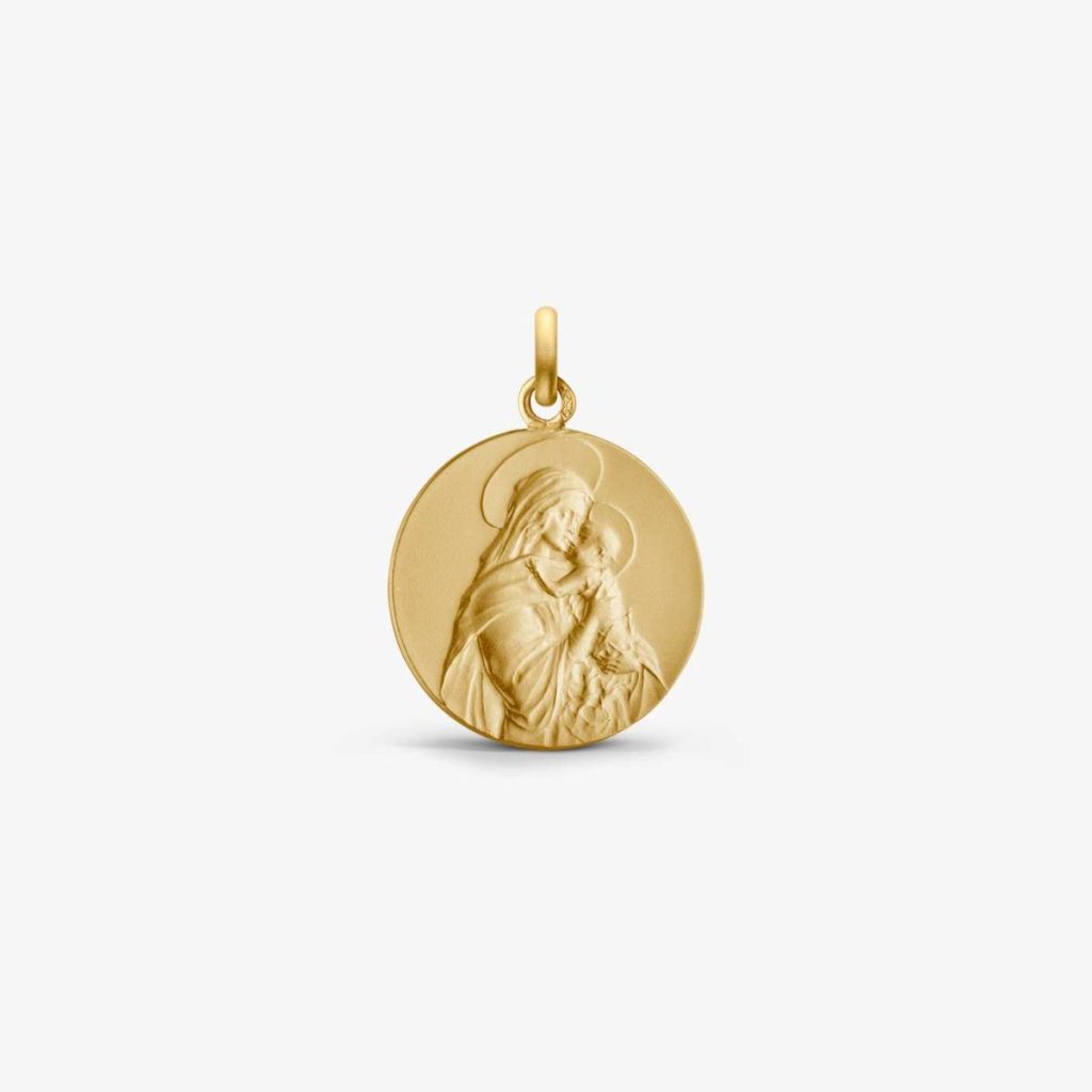 médaille vierge au baiser, or jaune