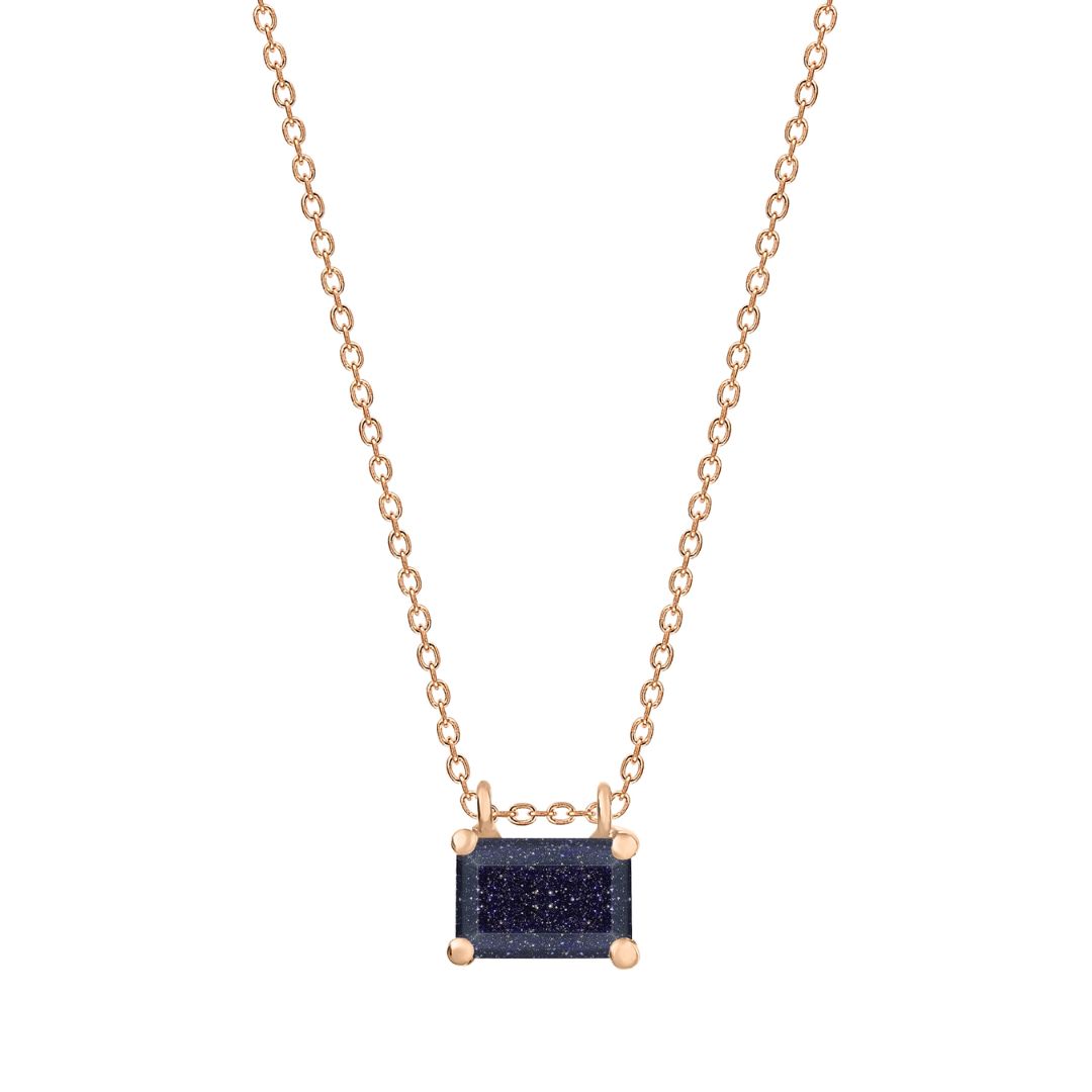 collier mini midnight blue sandstone, or rose