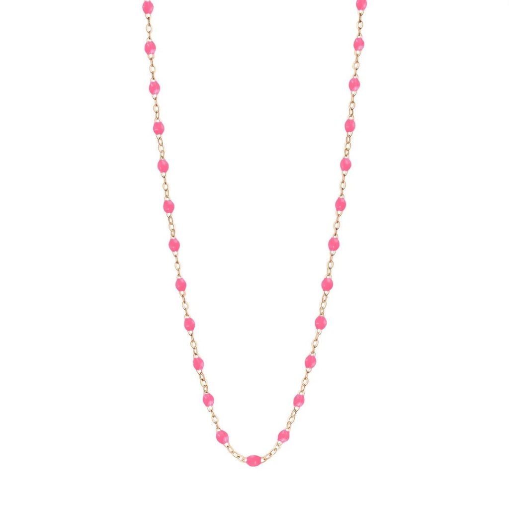 collier rose fluo classique gigi, or rose, 42 cm