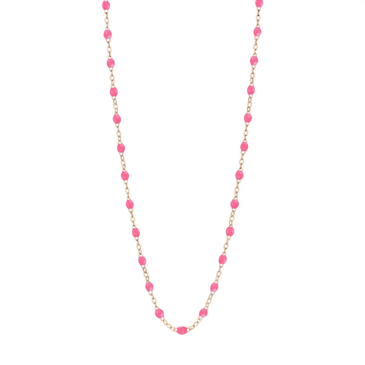 collier rose fluo classique gigi, or rose, 42 cm