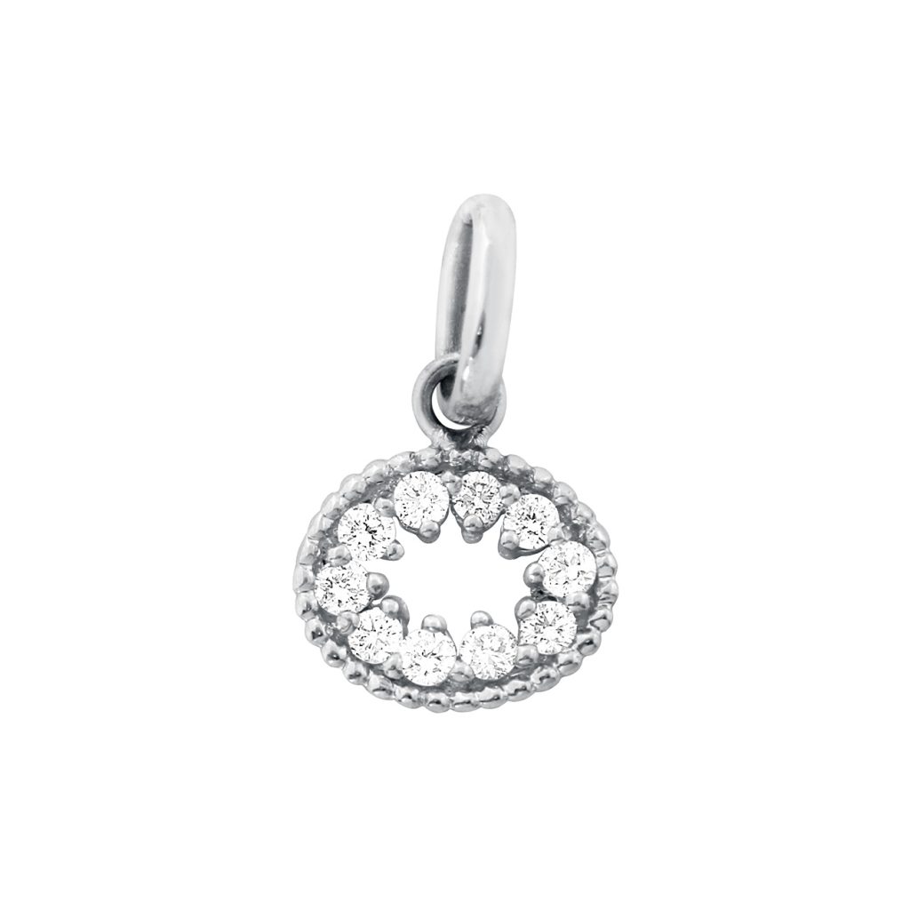 pendentif oeil de pirate, diamants, or blanc