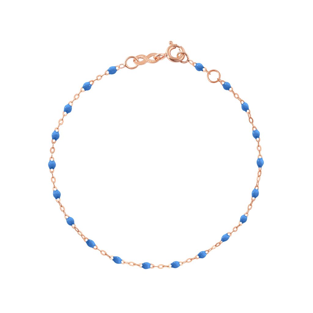 bracelet bleu fluo classique gigi, or rose, 17 cm