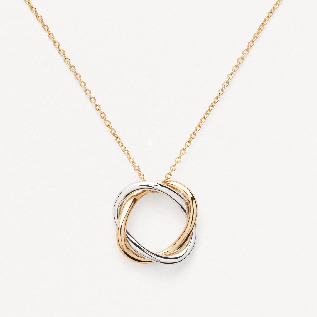 collier tresse pm, or jaune et or blanc