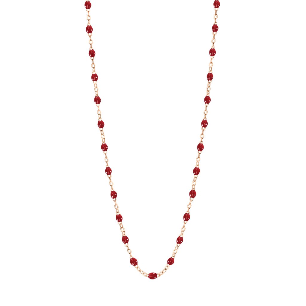 collier rouge classique gigi, or rose, 42 cm