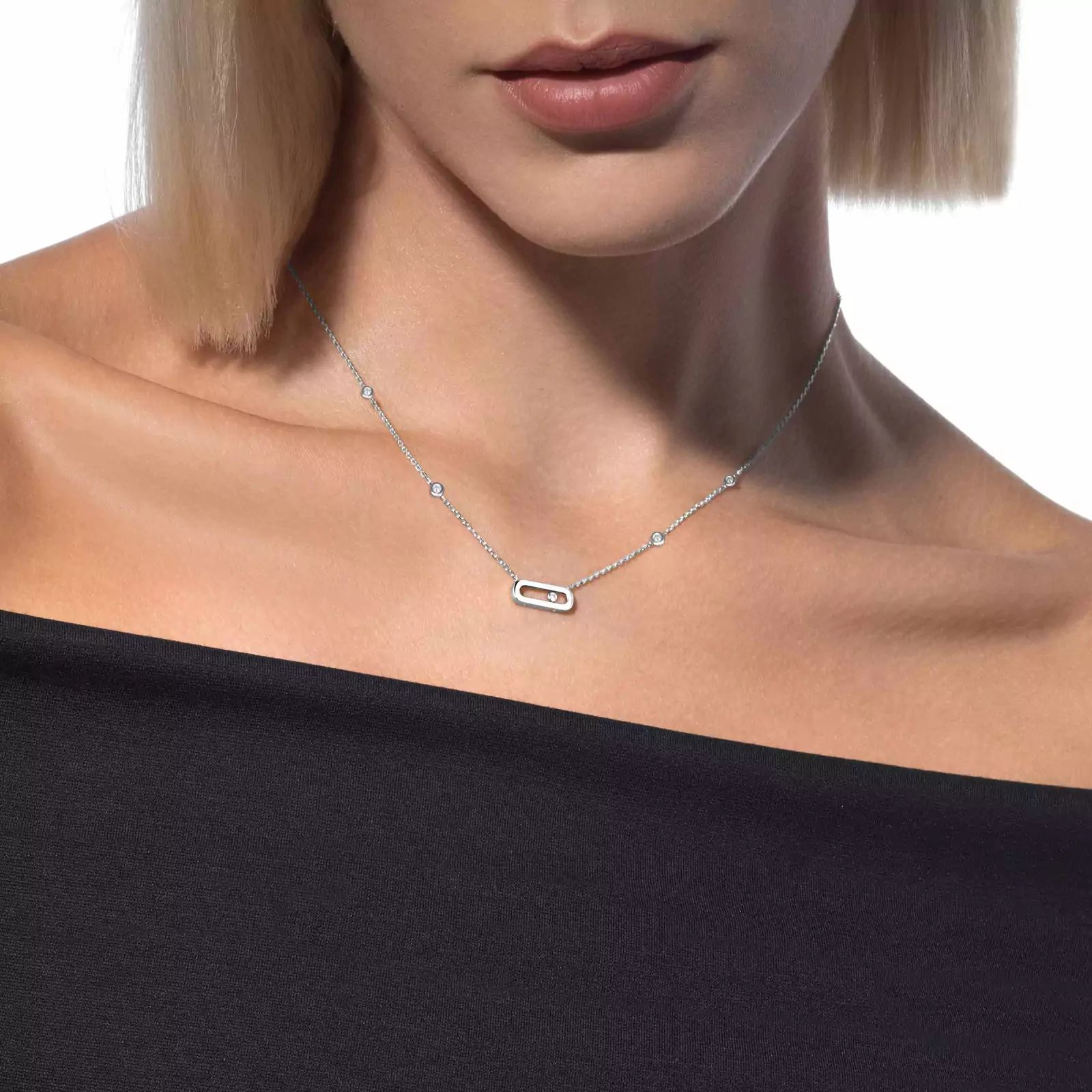 collier move uno, or blanc