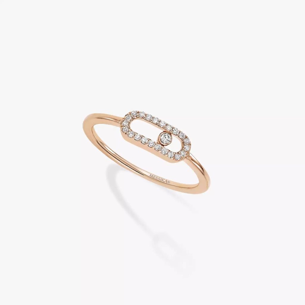 bague move uno pavée, or rose, t 53
