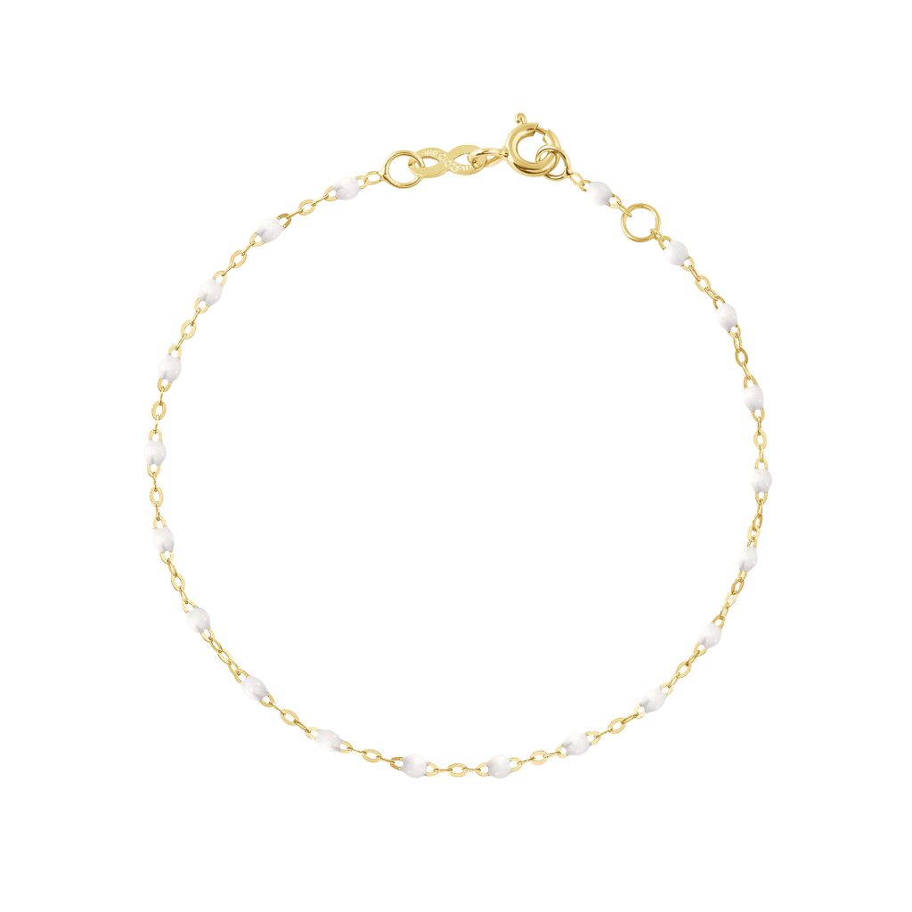 bracelet blanc classique gigi, or jaune, 17 cm