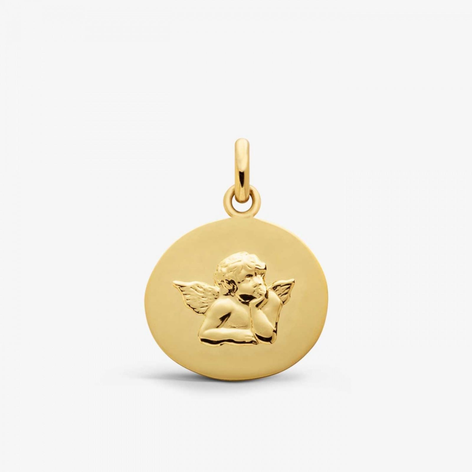 médaille galet baptême ange de raphaël, or jaune