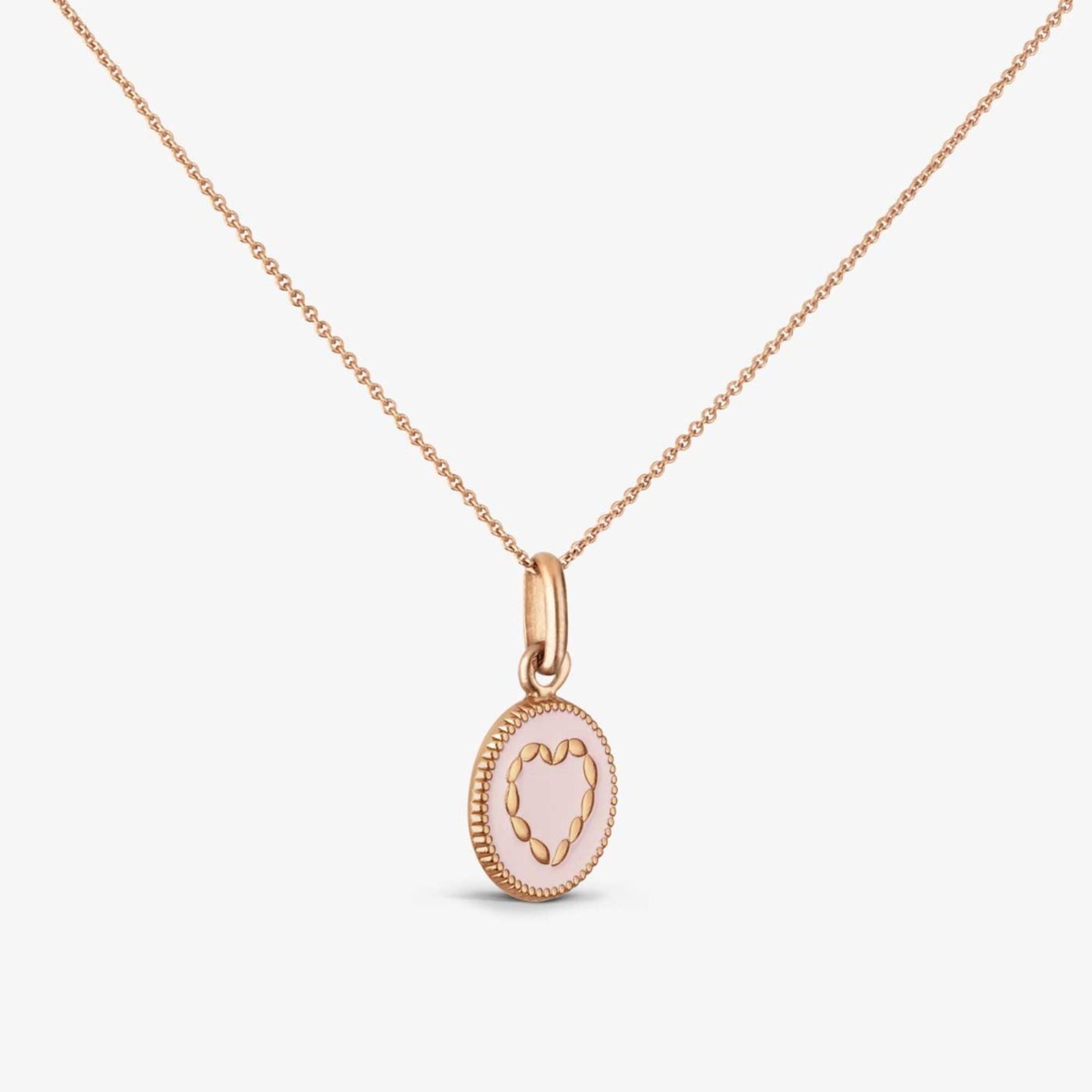 pendentif cœur rose poudré, or rose