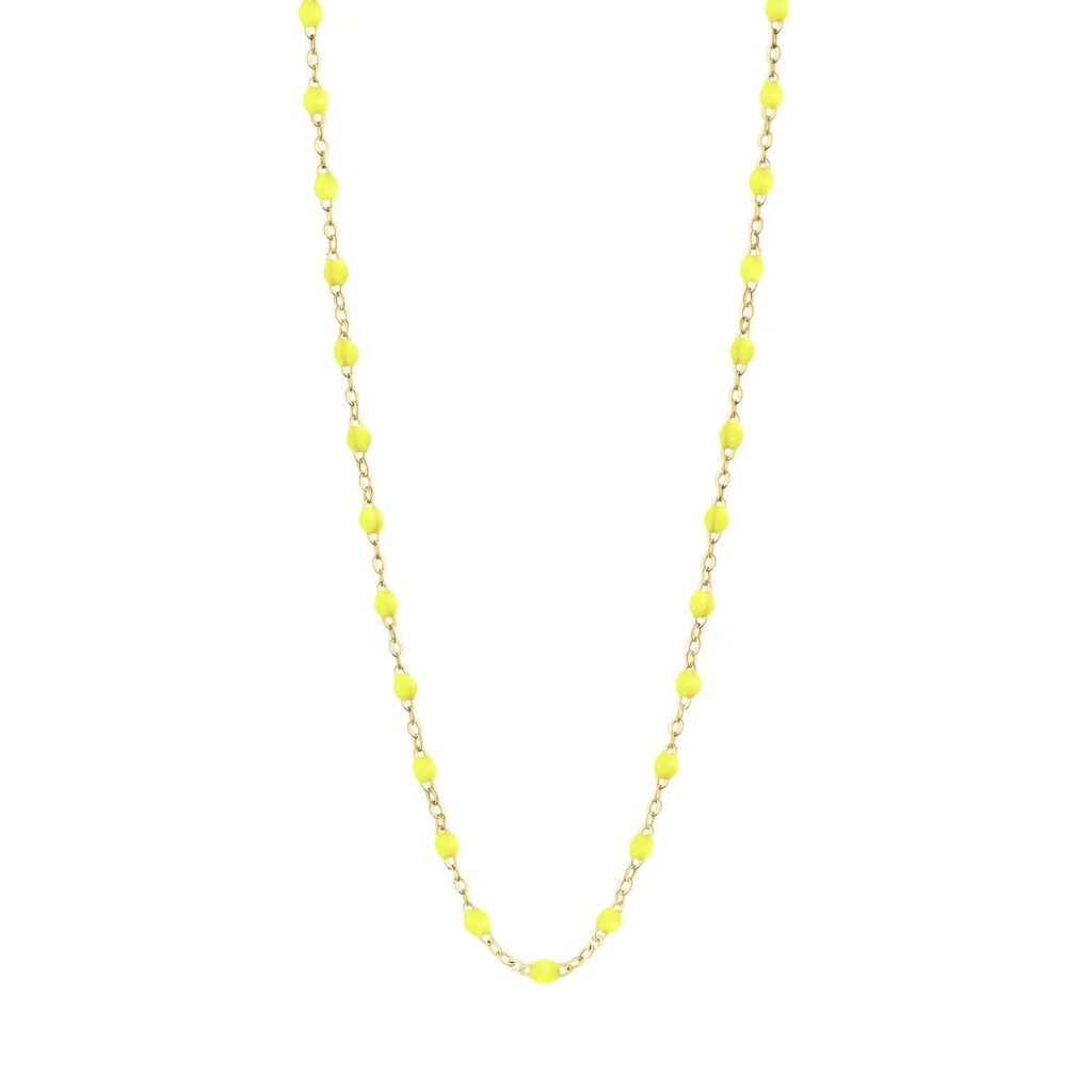 collier jaune fluo classique gigi, or jaune, 42 cm
