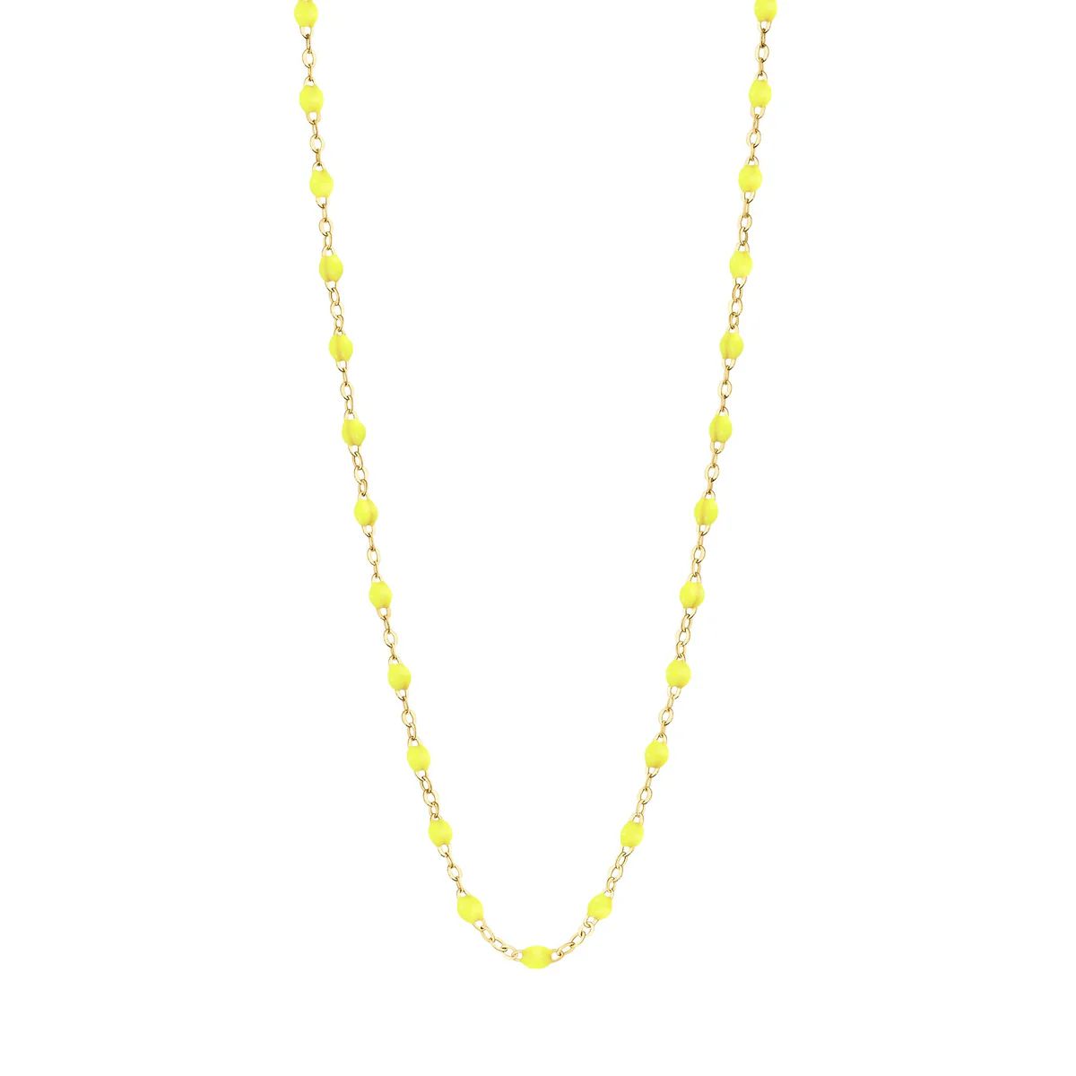 collier jaune fluo classique gigi, or jaune, 42 cm