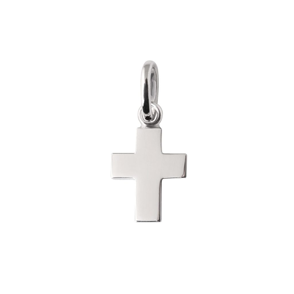 pendentif croix, or blanc