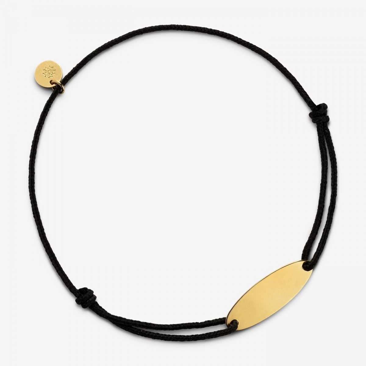 bracelet gourmette calisson cordon, or jaune