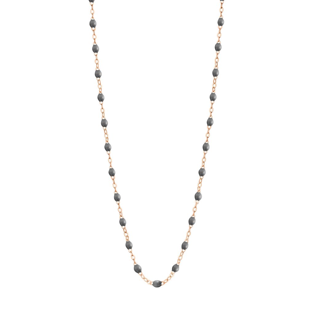 collier gris foncé classique gigi, or rose, 42 cm