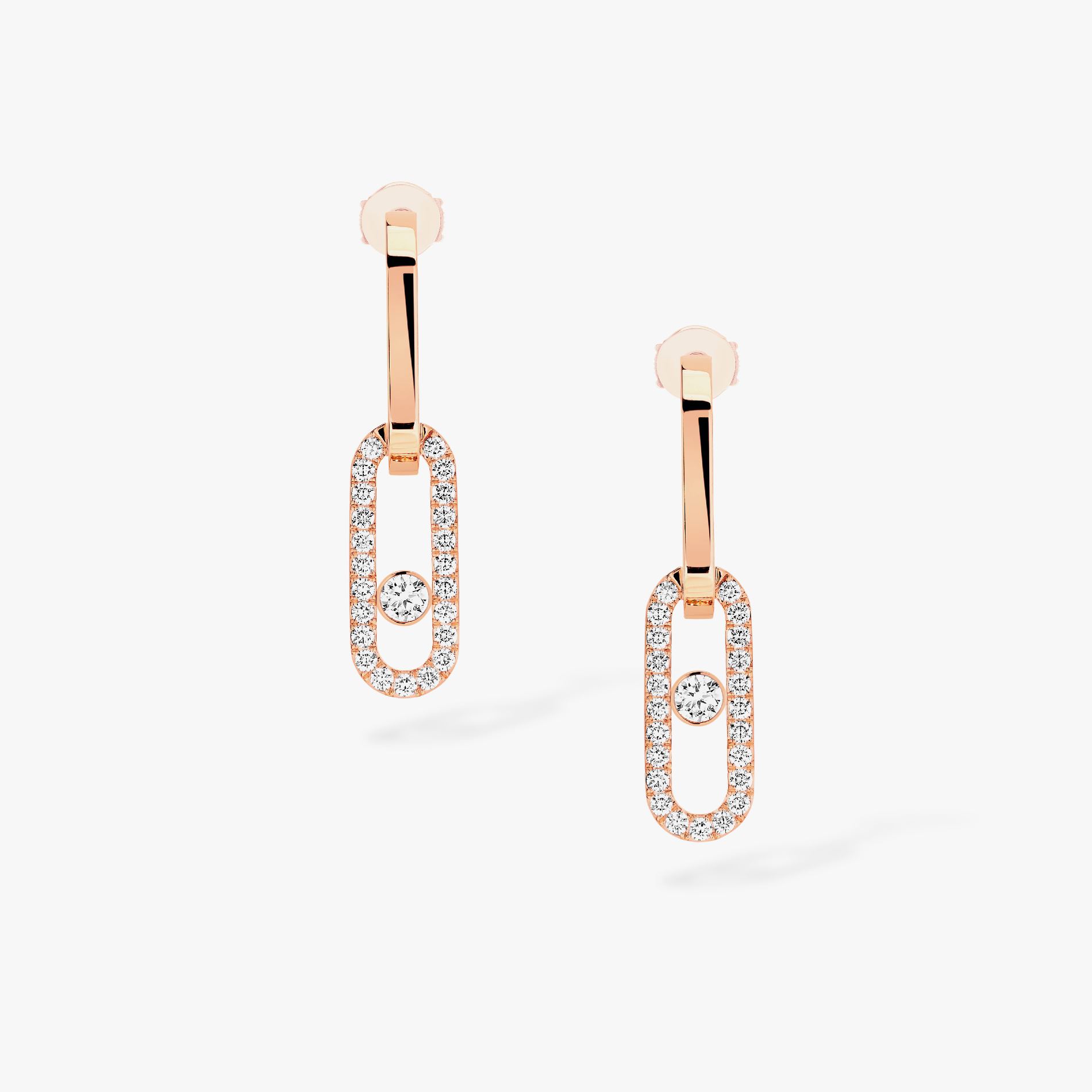 boucles d'oreilles move link, or rose