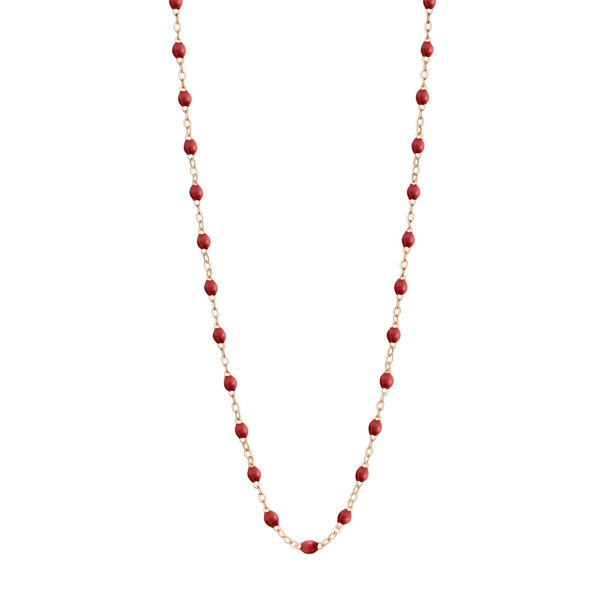 collier bordeaux classique gigi, or rose, 42 cm