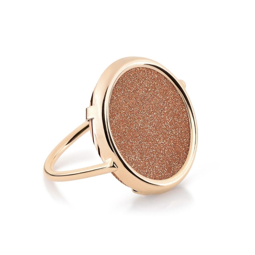 bague disc ring gold sandstone, or rose, t 55