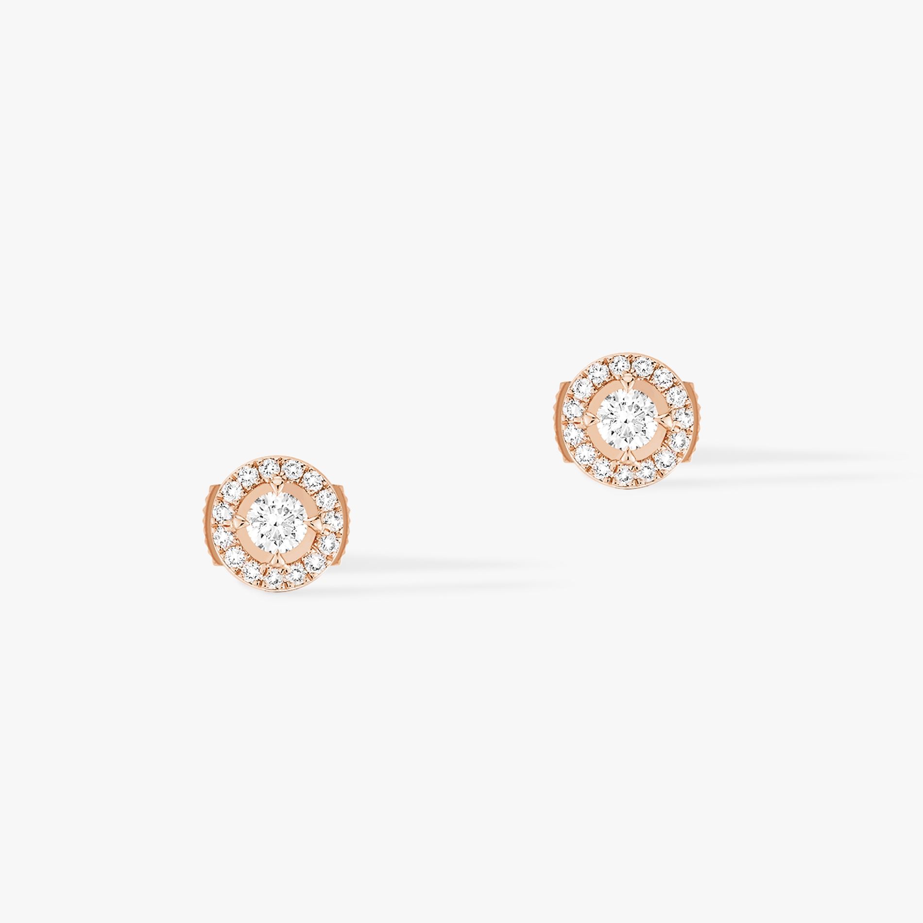 boucles d'oreilles joy diamants ronds, or rose