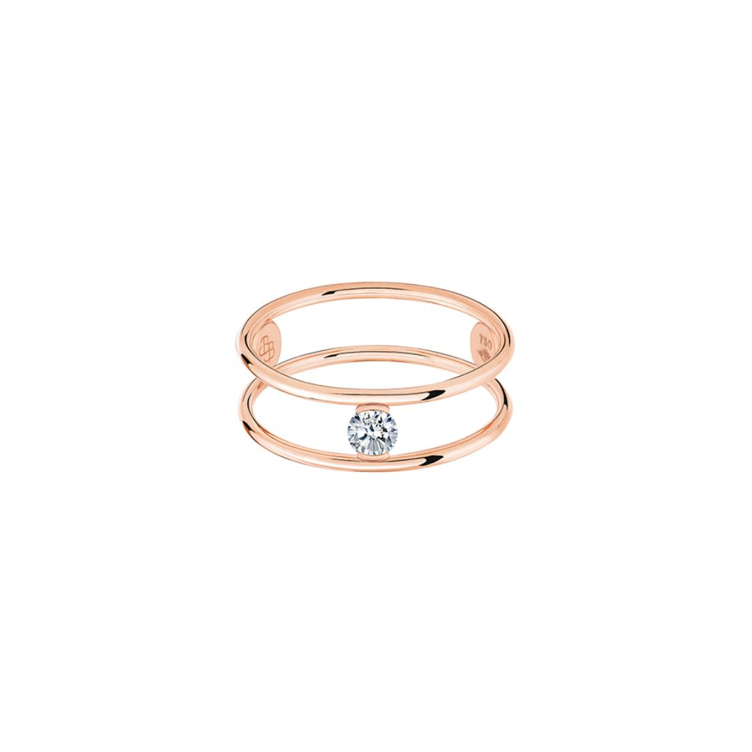bague hula hoop, diamant, or rose, t54