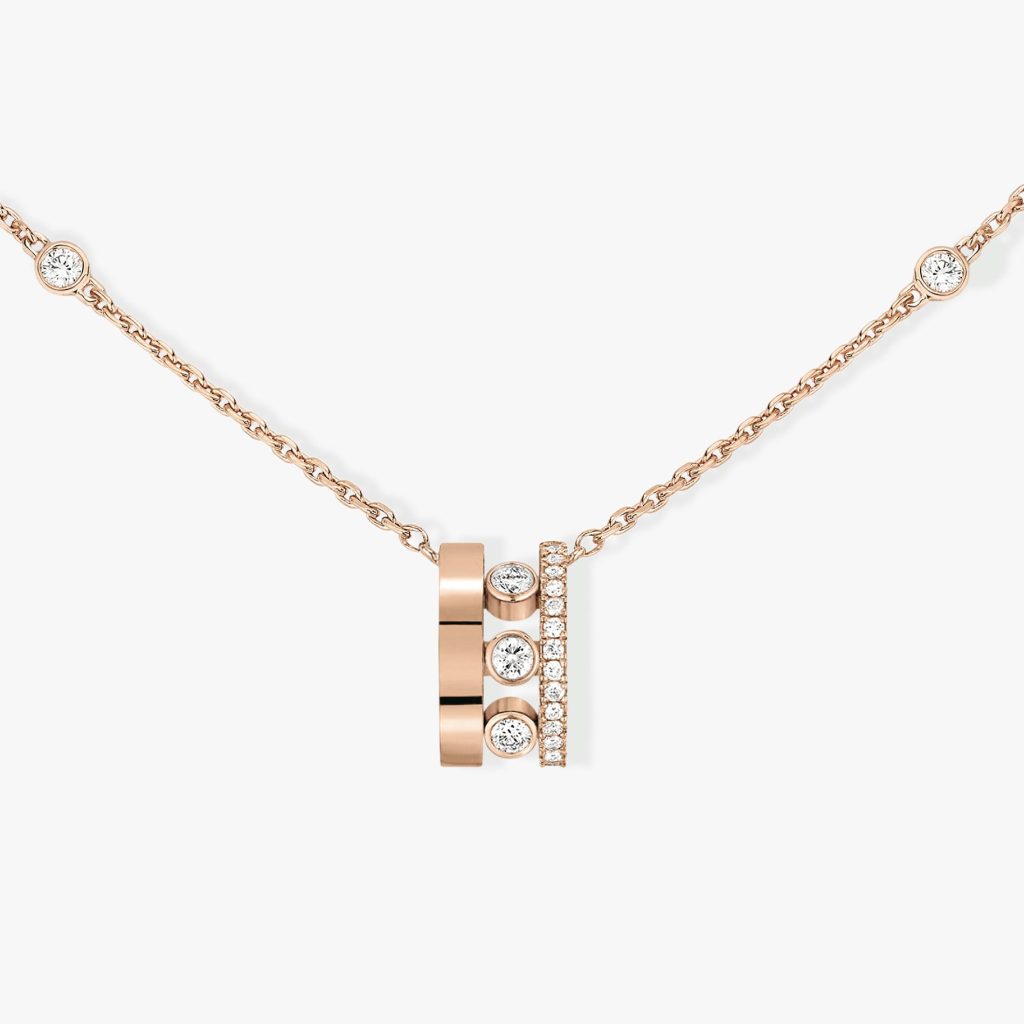 pendentif sur chaîne move romane, or rose