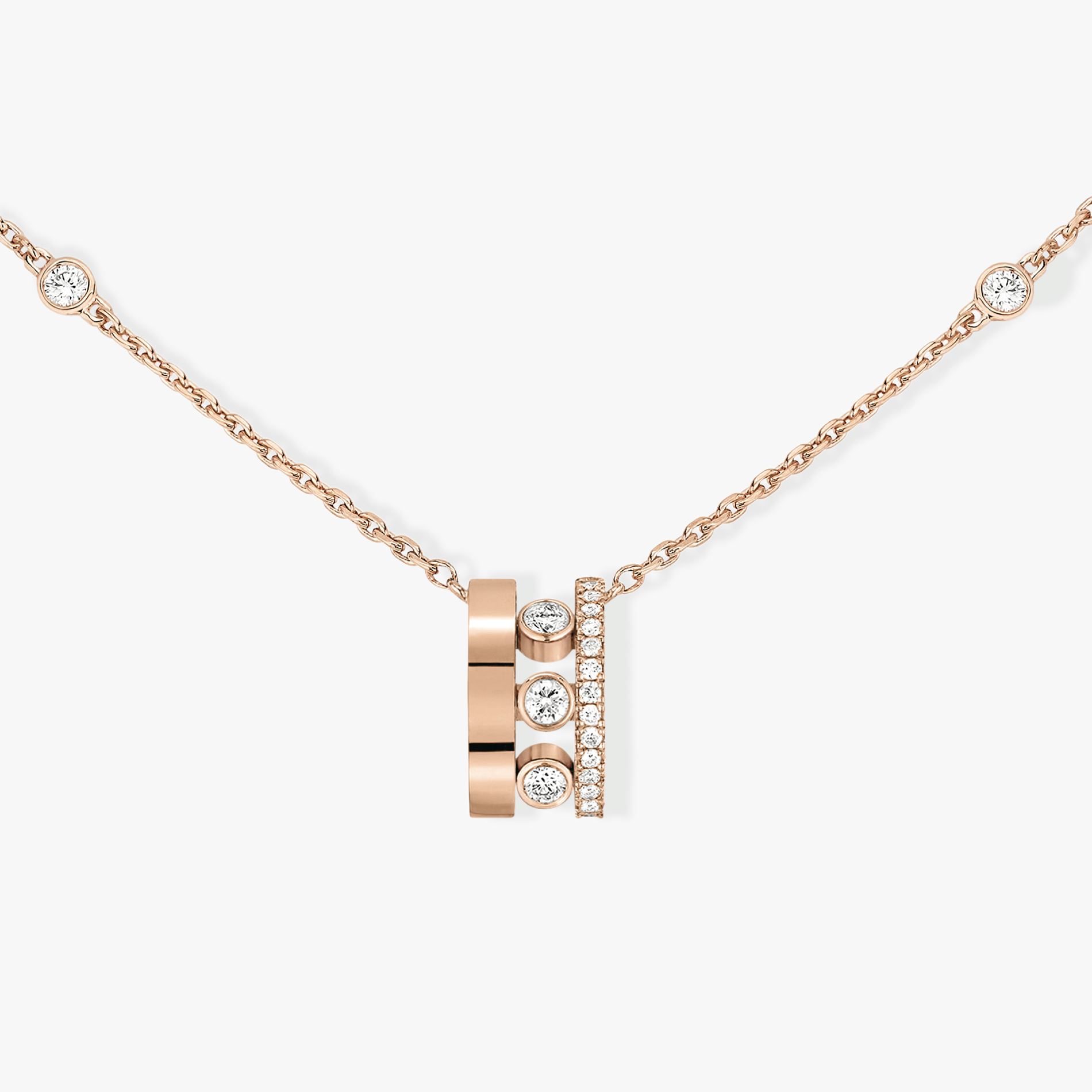 pendentif sur chaîne move romane, or rose