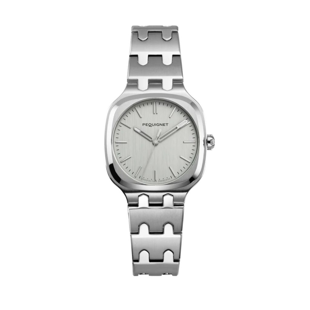 montre concorde cadran argent bracelet acier 30 mm