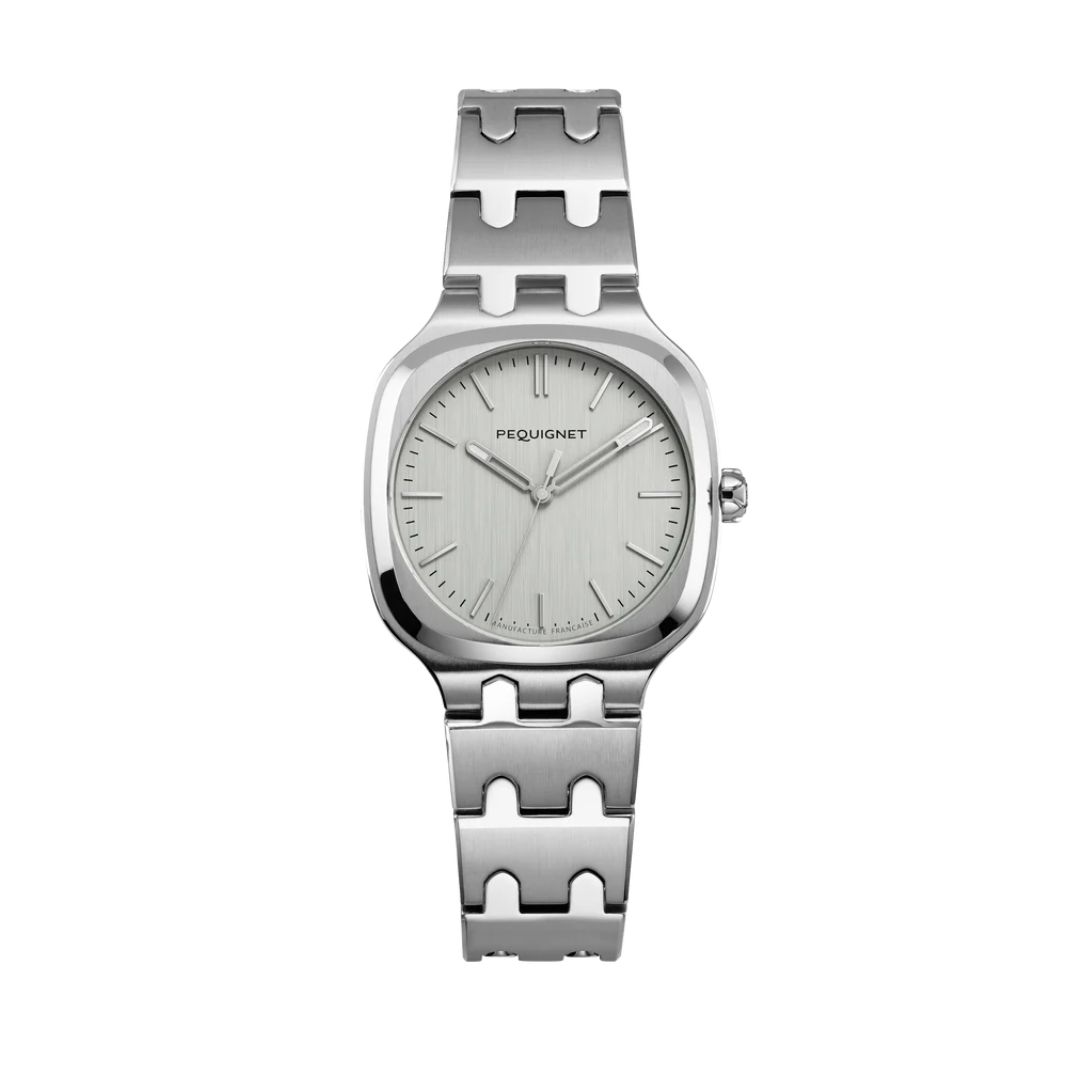 montre concorde cadran argent bracelet acier 30 mm