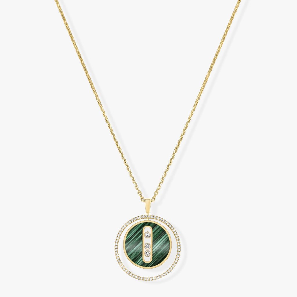 collier lucky move mm malachite, or jaune