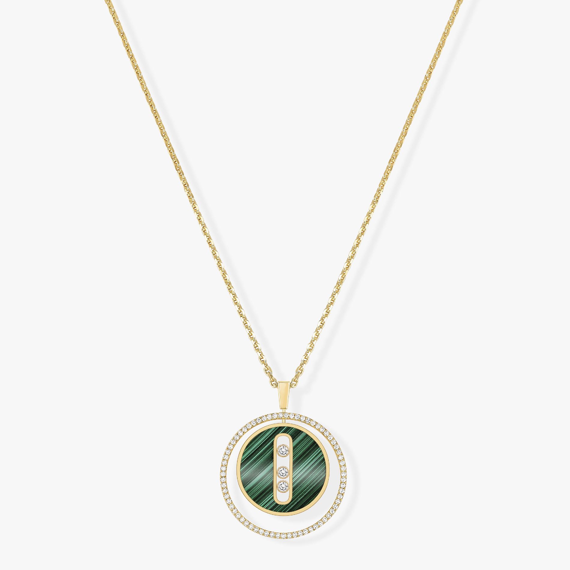 collier lucky move mm malachite, or jaune