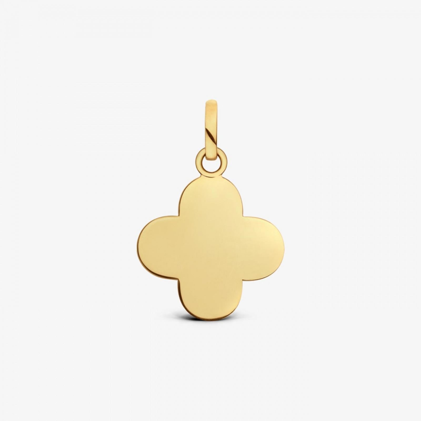 pendentif croix baby trèfle, or jaune