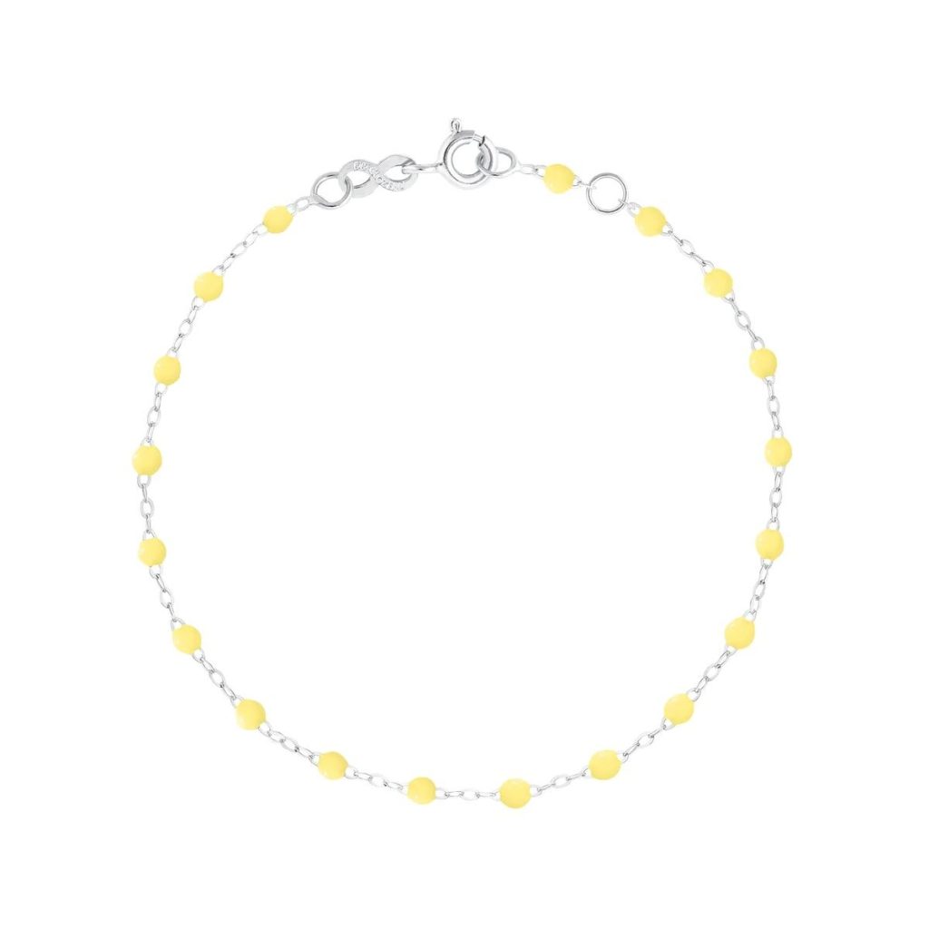 bracelet mimosa classique gigi, or blanc, 17 cm