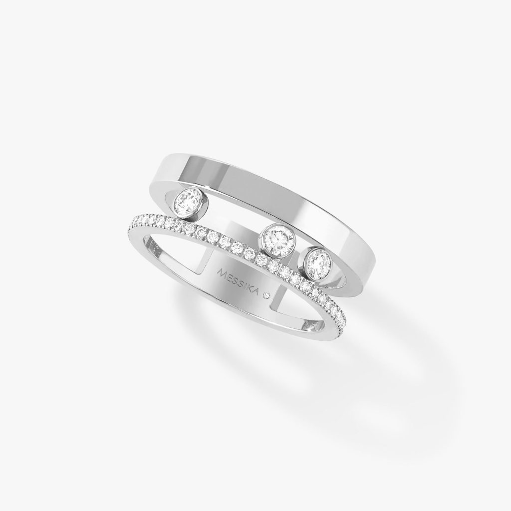 bague move romane, or blanc