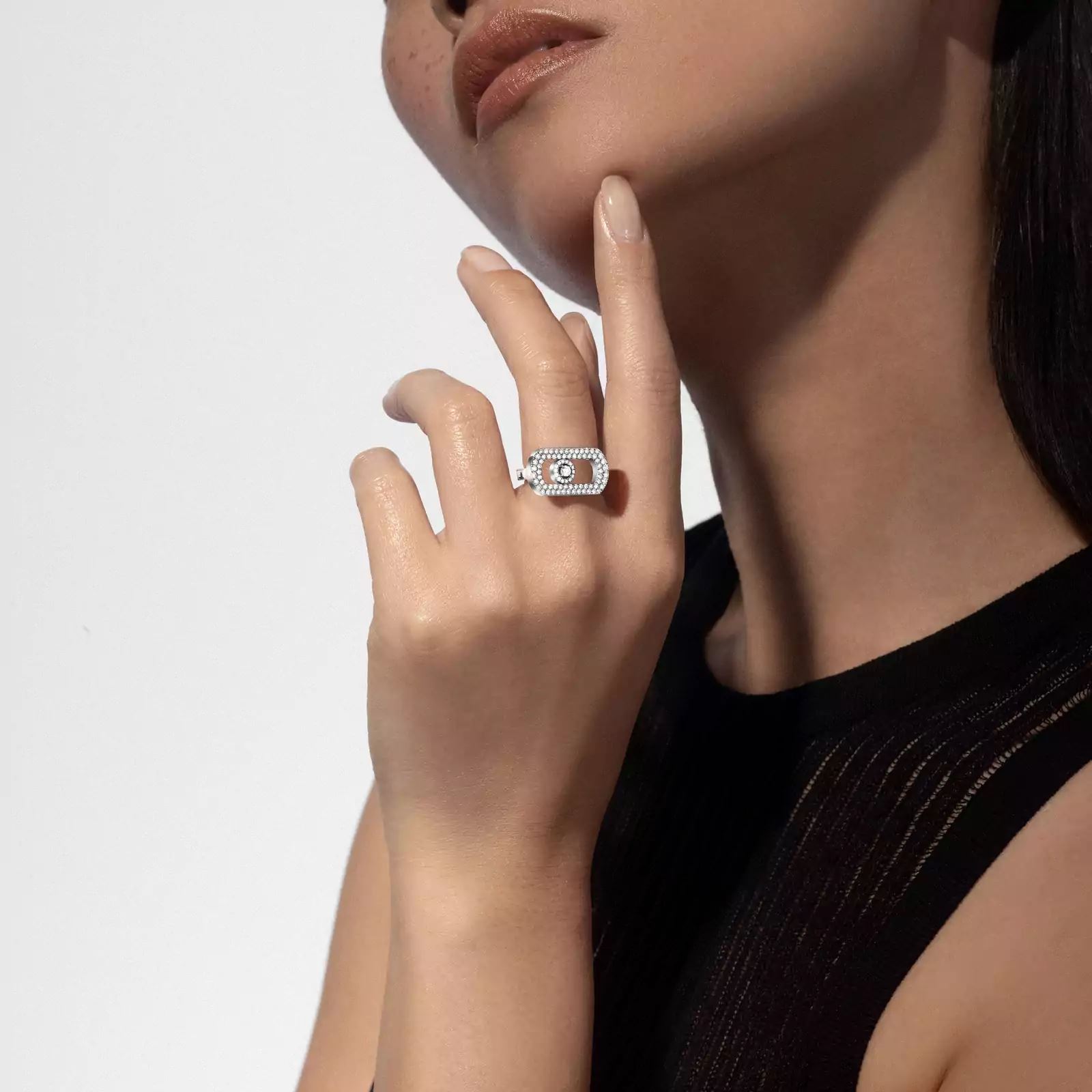 bague so move pavée, or blanc, t 55