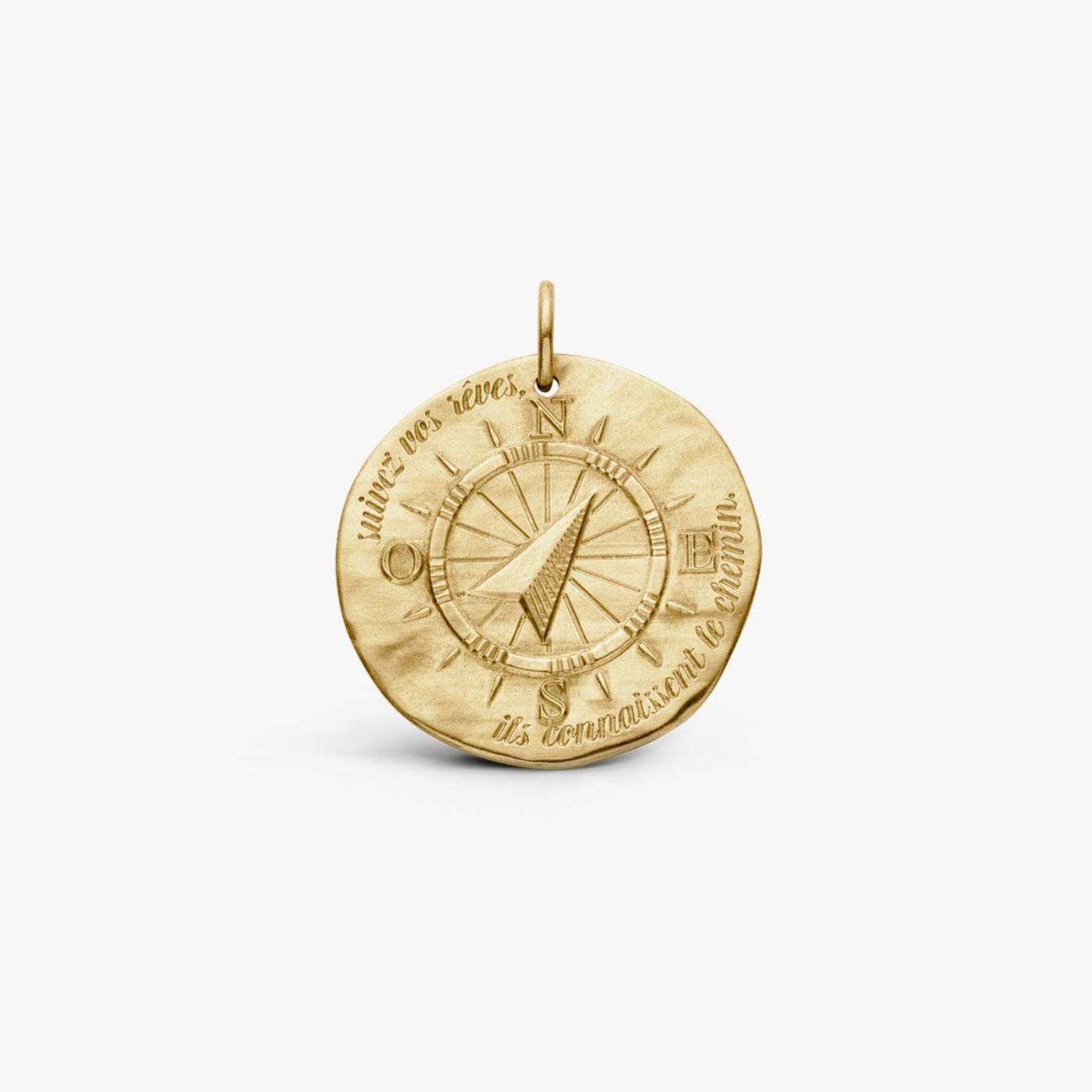 médaille la boussole, or jaune