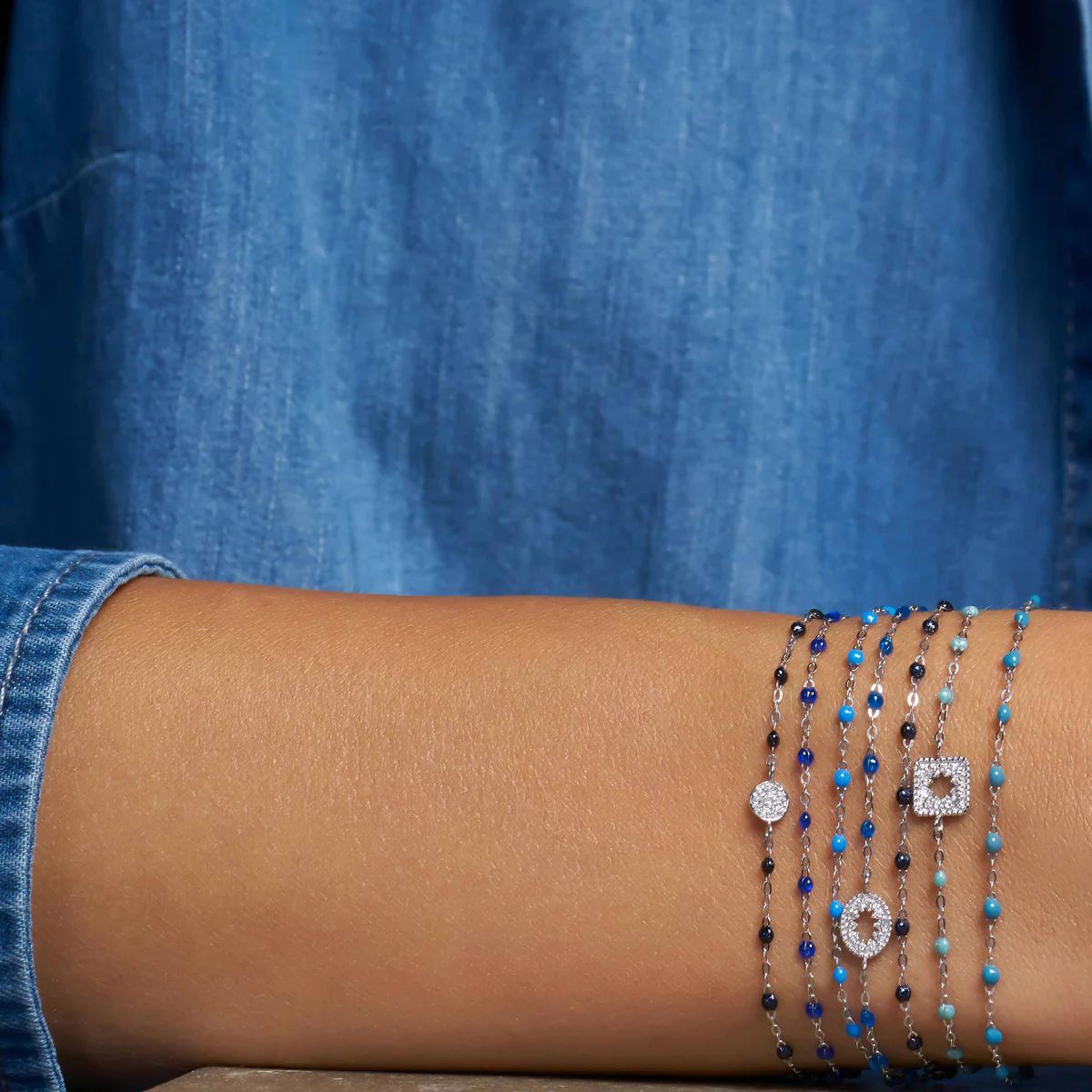 bracelet prusse classique gigi, or blanc, 17 cm