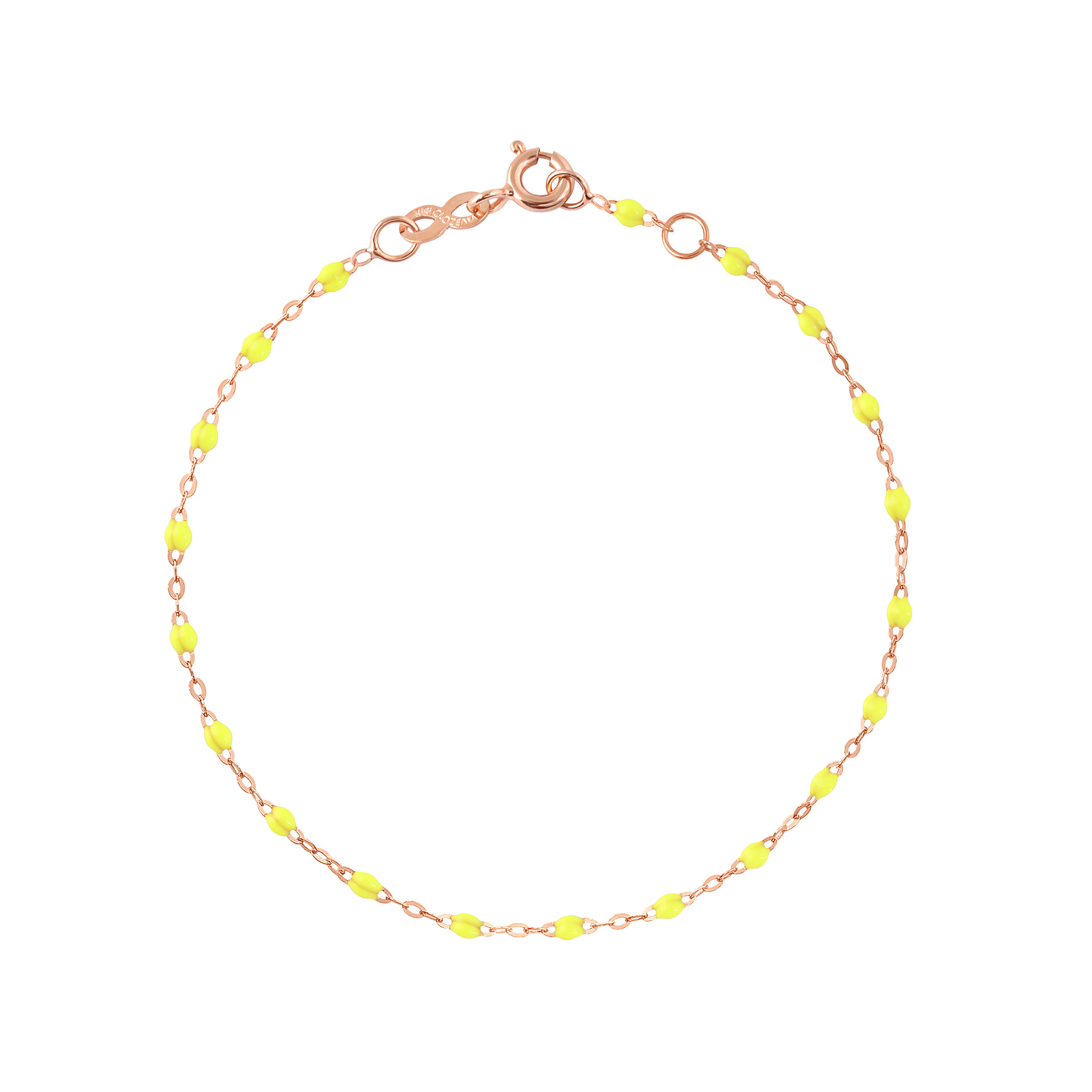 bracelet jaune fluo classique gigi, or rose, 19 cm