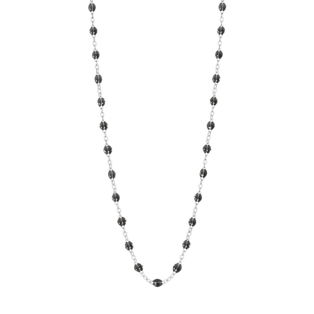collier quartz classique gigi, or blanc, 42 cm