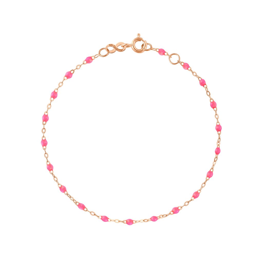bracelet rose fluo classique gigi, or rose, 17 cm