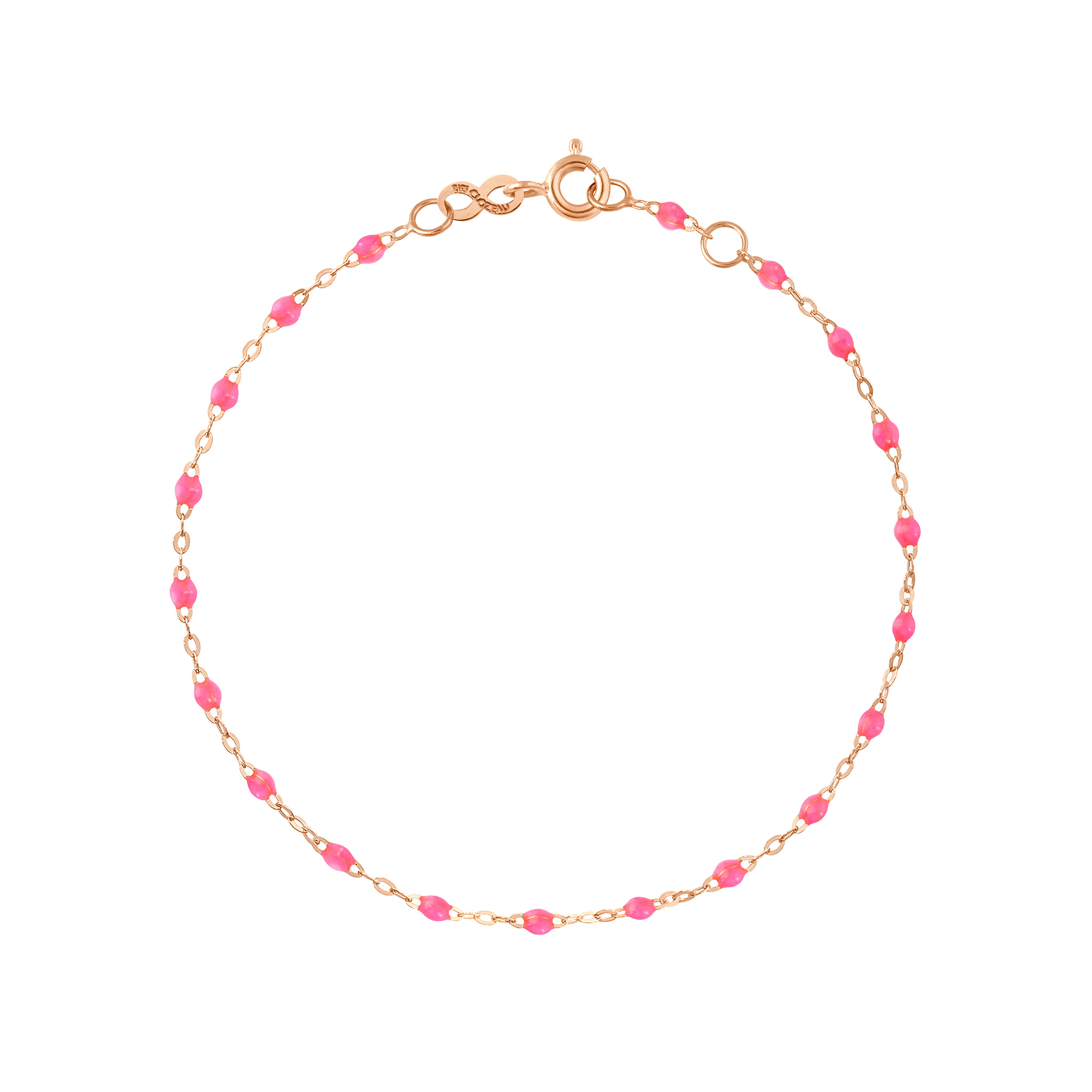 bracelet rose fluo classique gigi, or rose, 17 cm