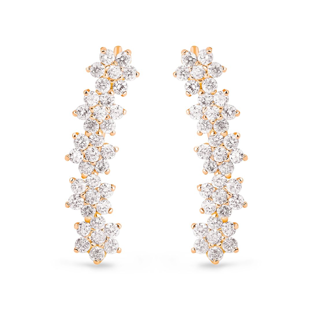 boucles d'oreilles be mine star diamants, or rose