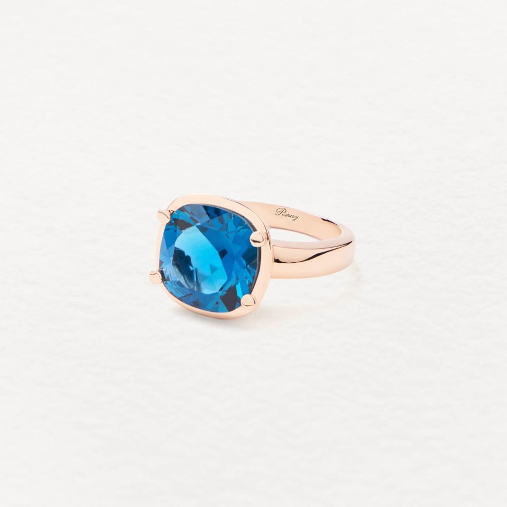 bague filles antik topaze blue london, or rose, t 54