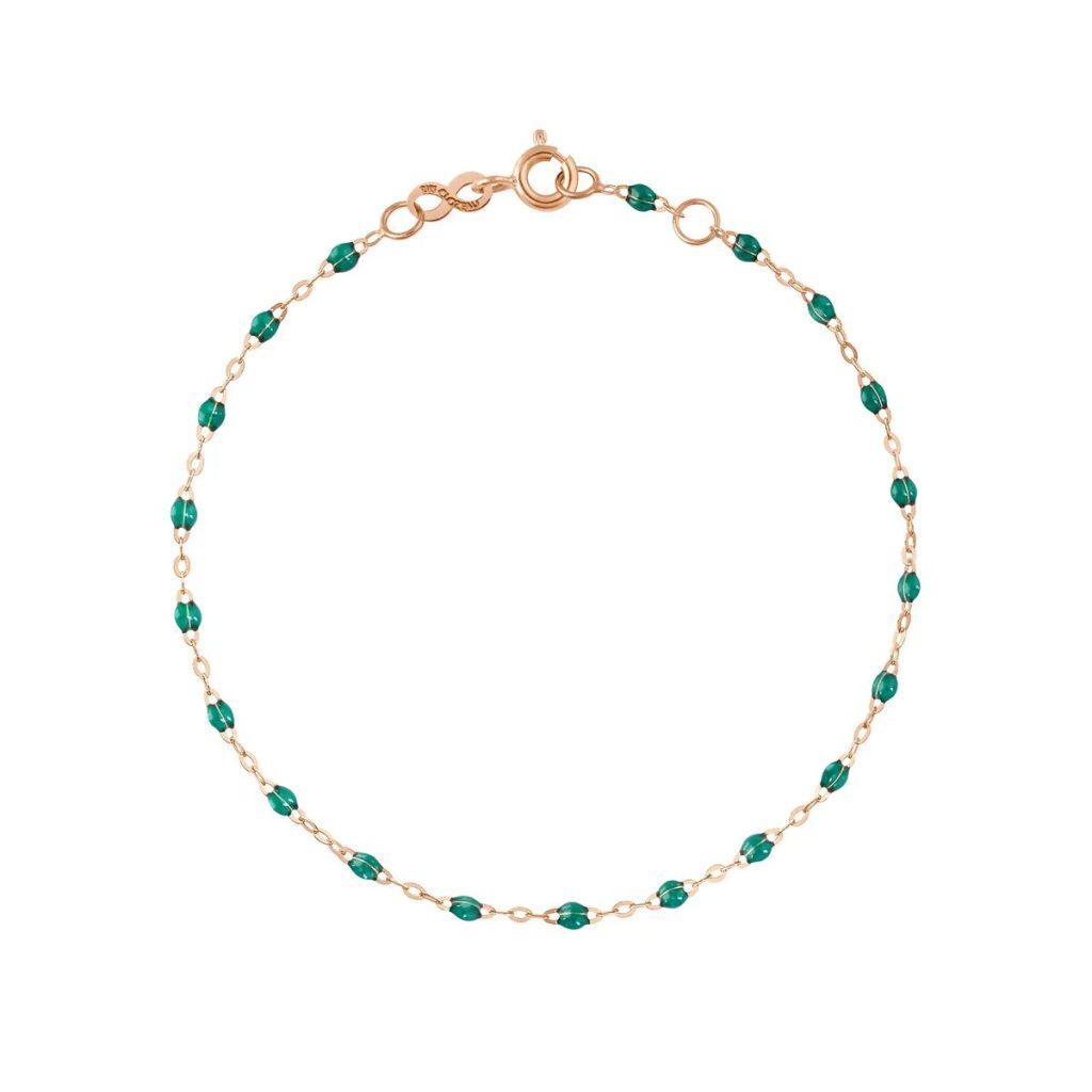 bracelet émeraude classique gigi, or rose, 19 cm
